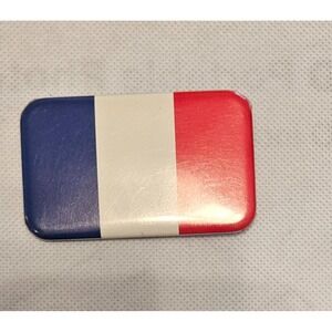 French Flag Emblem  Car Truck Motorcycle Patriotic Flag Pin Pinback Button LARGE